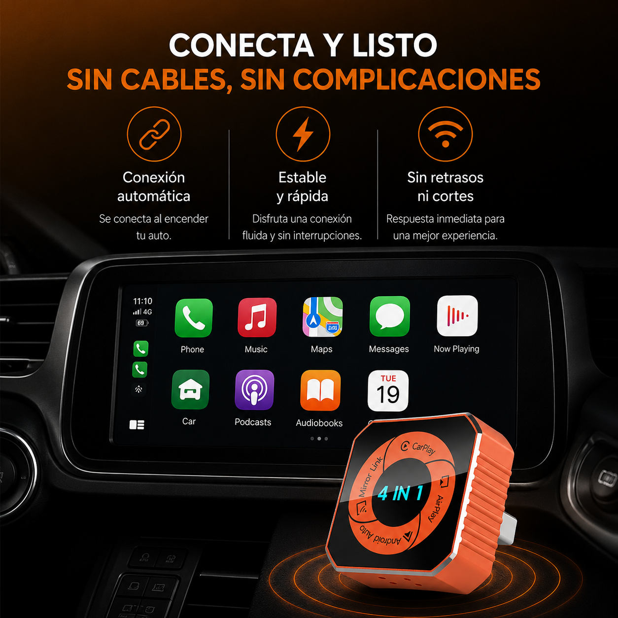 Adaptador Carplay ULTRA 4 en 1