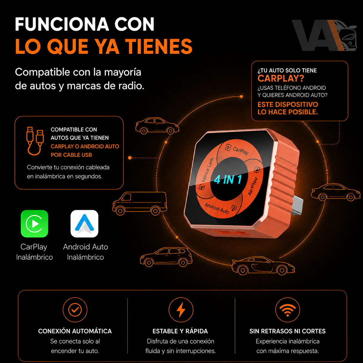 Adaptador Carplay ULTRA 4 en 1